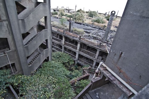 Nature-reclaiming-Hashima-Island-apartments