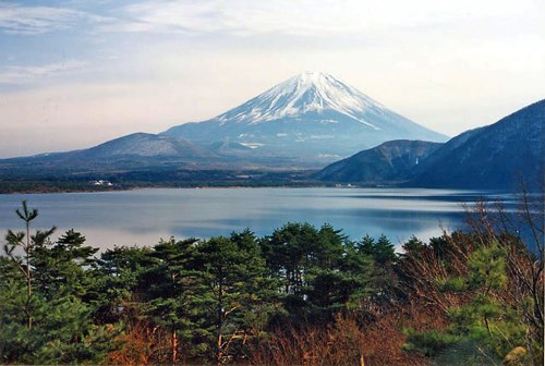 fuji-five-lakes-area-of-lake-motosu-with-mount-fuji-in-the-background